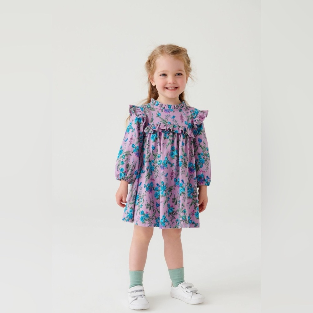 Next UK Baby Girl Purple Floral Dress